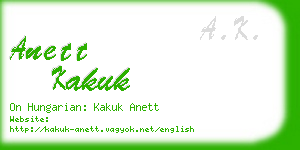 anett kakuk business card